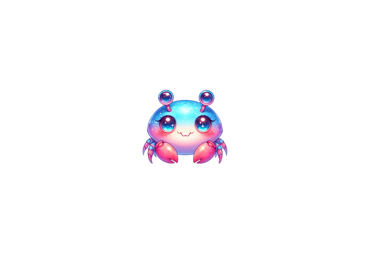 Kawaii Galaxy Crab Throw Pillow | Cute Cosmic Sea Creature Decorative Pillow | Kids Room Gift