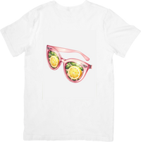 Thumbnail for Lemon Sunglasses T-Shirt | Watercolor Pink Summer Graphic Tee | Beach Vacation Gift