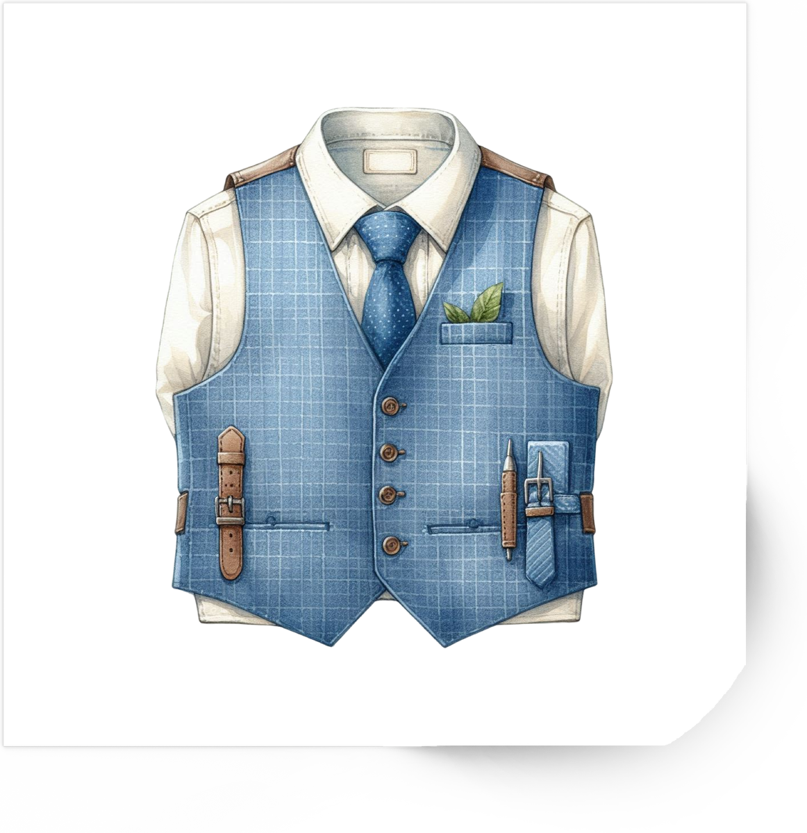 Denim Vest Sticker | Vintage Workwear Style Vinyl Decal | Rustic Fashion Gift