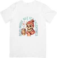 Thumbnail for Dead Inside But It Is Valentines Skull Funny Vintage Holiday Retro Graphic Tee Valentine Gift