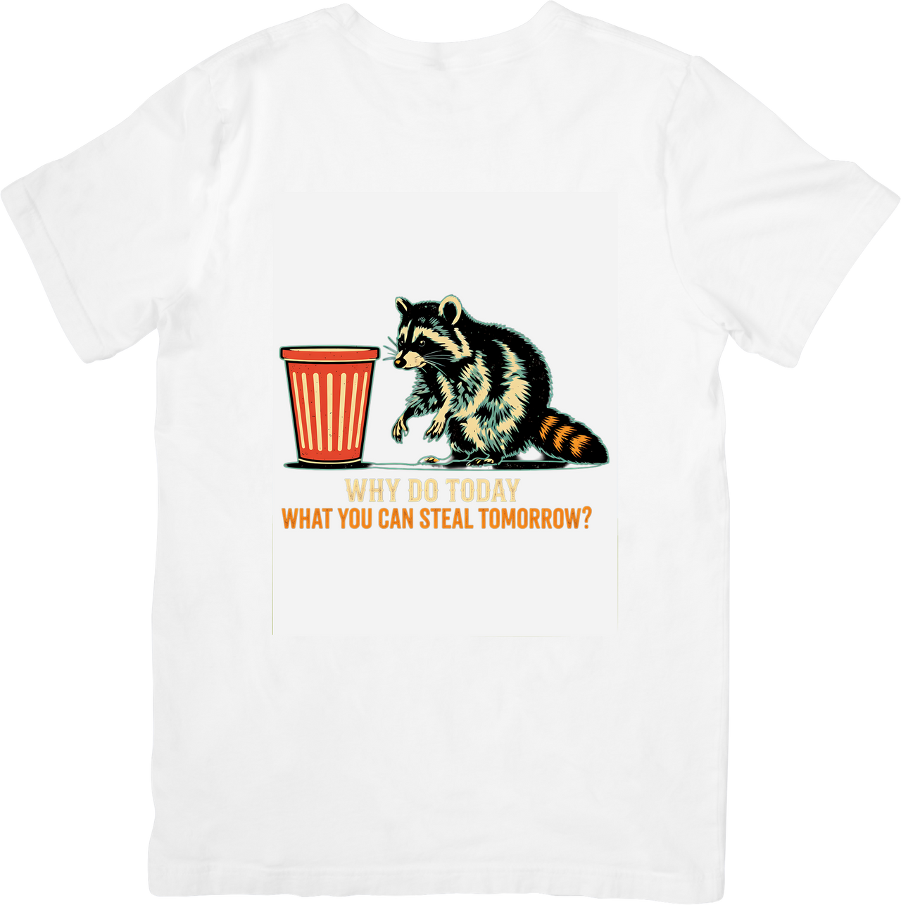 Why Do Today What You Can Steal Tomorrow Raccoon Funny Retro Animal Vintage Graphic Tee
