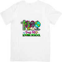 Thumbnail for 100 Days Of Loving School Cute Leopard Print Retro Vintage Graphic Tee Teacher Gift