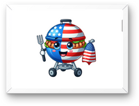 Thumbnail for Patriotic BBQ Grill Wall Art | Cute American Flag Cookout Print | 4th Of July Kitchen Gift