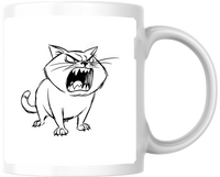 Thumbnail for Angry Cat Cartoon Mug | Funny Grumpy Kitty Coffee Mug | Cat Lover Gift