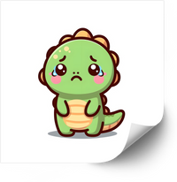 Thumbnail for Sad Baby Dinosaur Bold Patriotic Kawaii Dino USA Pride Retro Vintage Vinyl Sticker Decal