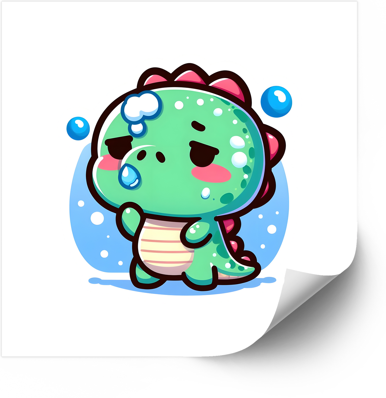 Crying Dinosaur Kawaii Sad Dino Retro Vintage Vinyl Sticker Decal Cute Animal