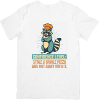 Thumbnail for Confidence Level Stole A Whole Pizza Raccoon Funny Retro Animal Vintage Graphic Tee