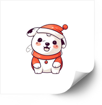 Thumbnail for Christmas Dalmatian Puppy Kawaii Santa Outfit Holiday Dog Retro Vintage Vinyl Sticker Decal