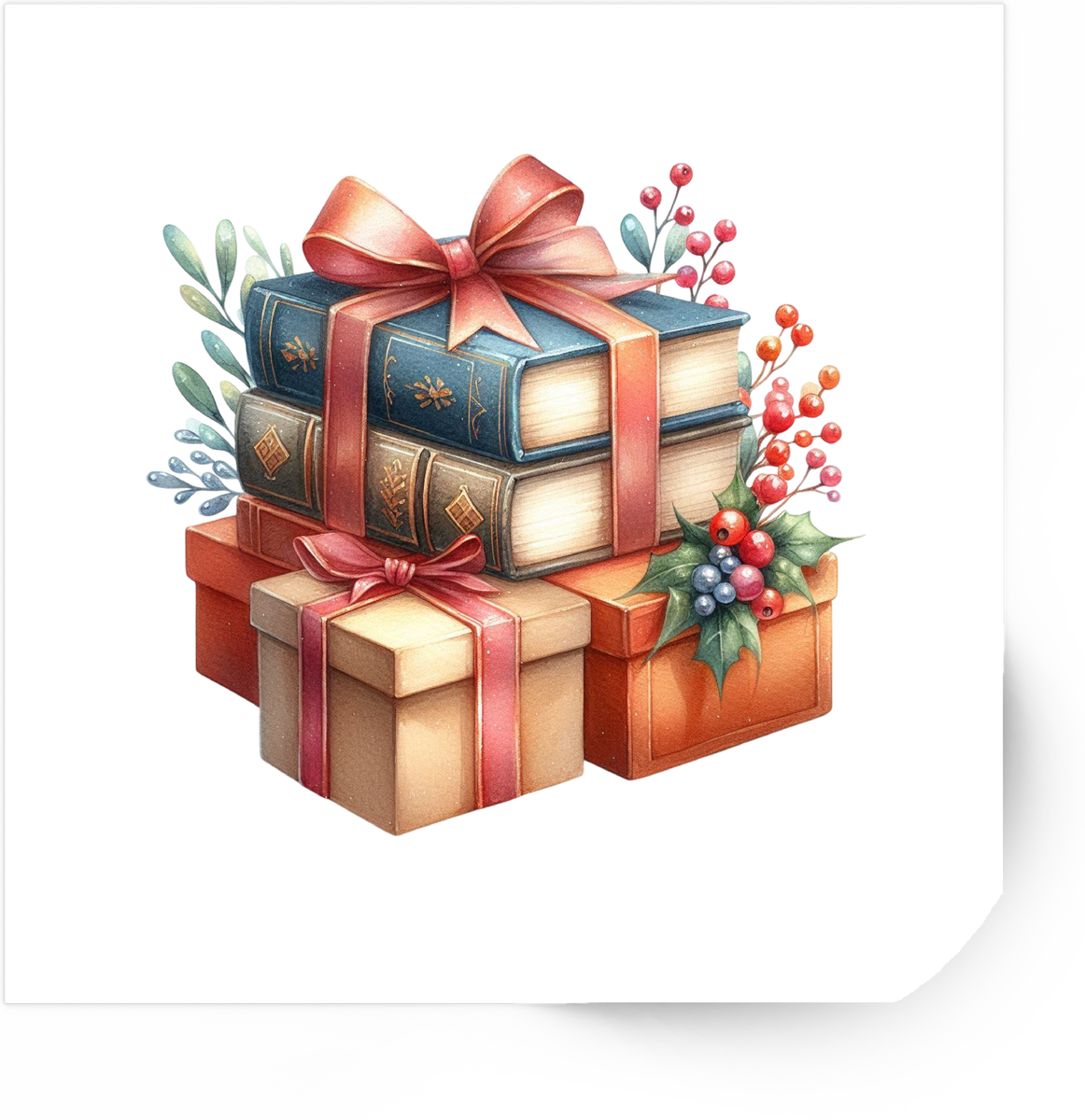 Christmas Gift Boxes Sticker | Watercolor Holiday Presents Vinyl Decal | Festive Xmas Gift
