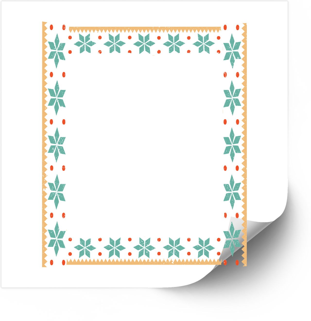 Nordic Snowflake Border Sticker | Festive Geometric Frame Vinyl Decal | Holiday Decor Gift