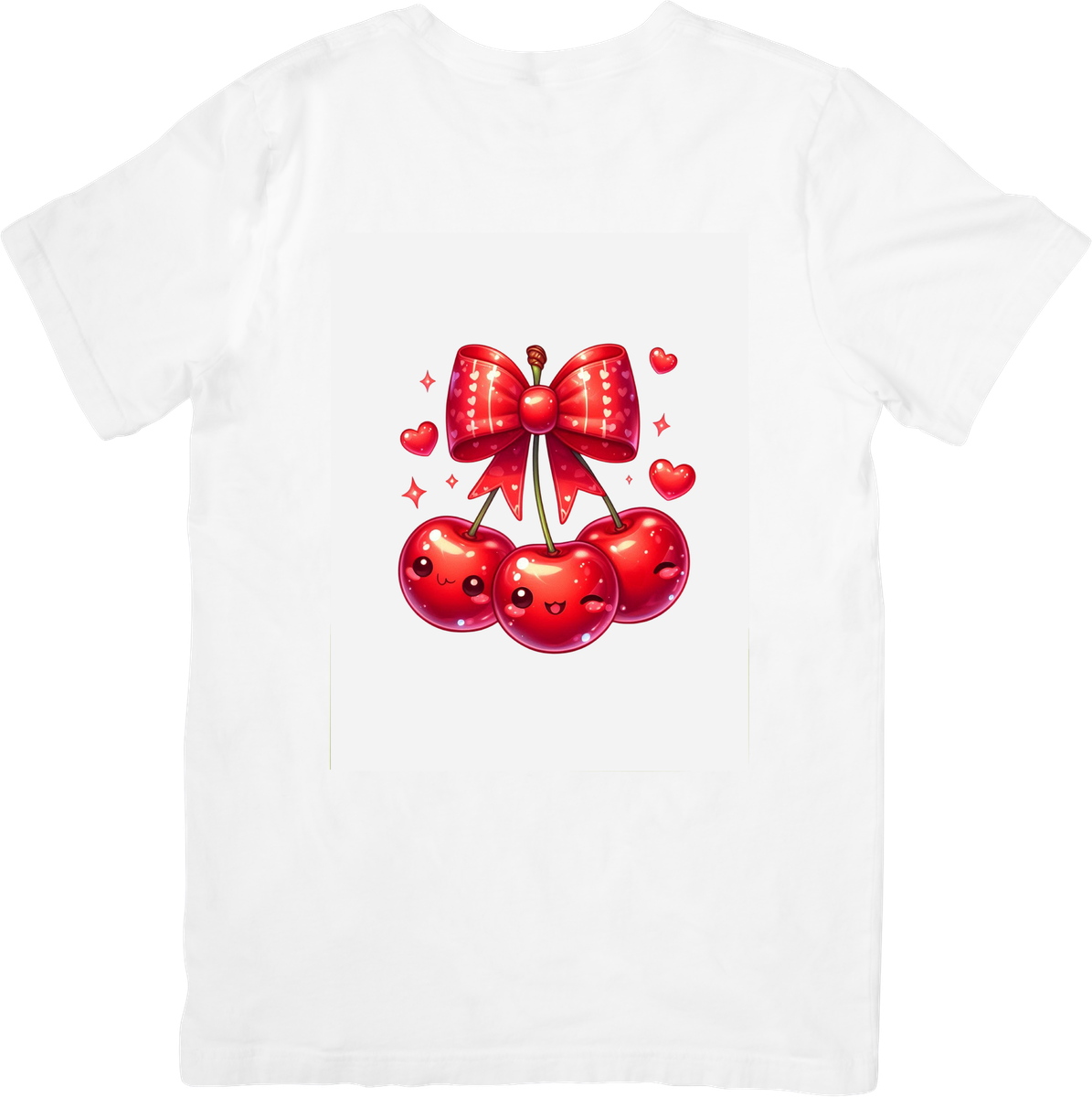 Kawaii Cherry Bow T-Shirt | Cute Coquette Fruit Graphic Tee | Aesthetic Girly Gift