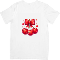 Thumbnail for Kawaii Cherry Bow T-Shirt | Cute Coquette Fruit Graphic Tee | Aesthetic Girly Gift