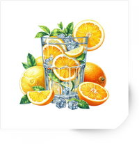 Thumbnail for Citrus Drink Sticker | Watercolor Orange Lemon Vinyl Decal | Refreshing Summer Gift