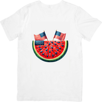 Thumbnail for Patriotic Watermelon T-Shirt | American Flag Summer Graphic Tee | 4th Of July Gift