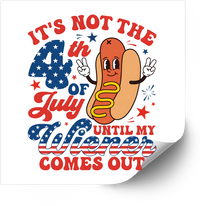 Thumbnail for Fourth Of July Hot Dog Wiener Patriotic Funny Vintage Retro Humor Vinyl Sticker Decal
