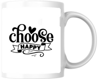Thumbnail for Choose Happy Mug | Inspirational Typography Coffee Mug | Positive Motivation Gift