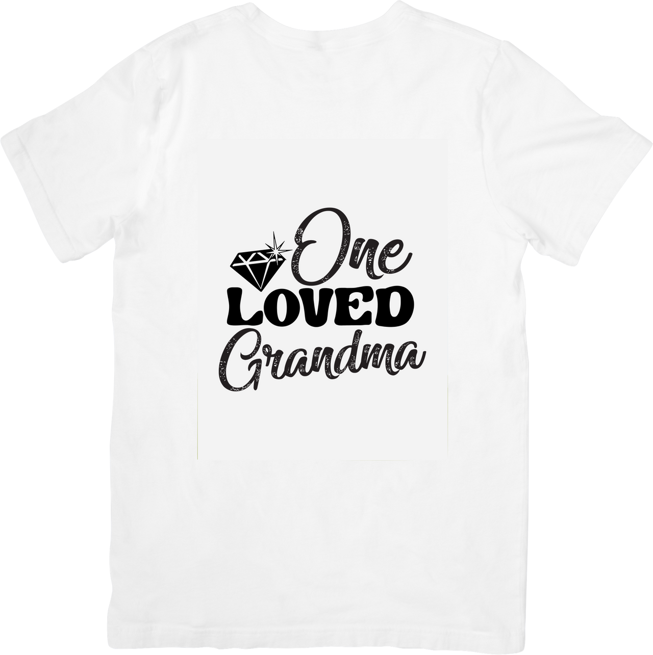 One Loved Grandma Diamond Minimalist Family Vintage Retro Graphic Tee Grandma Gift