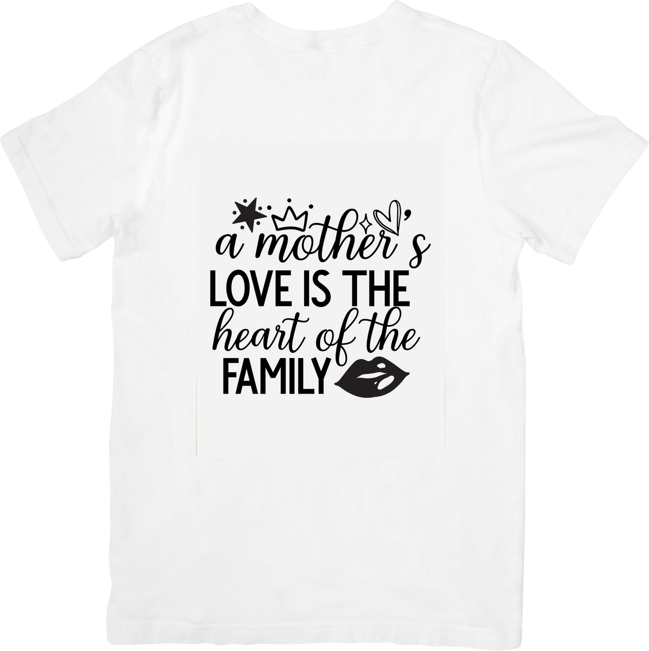 A Mothers Love Is The Heart Of The Family Minimalist Mothers Day Vintage Retro Graphic Tee Gift