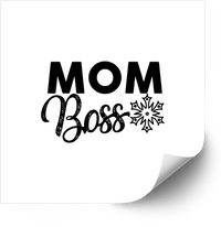Thumbnail for Mom Boss Snowflake Funny Minimalist Retro Vintage Vinyl Sticker Decal Holiday Gift