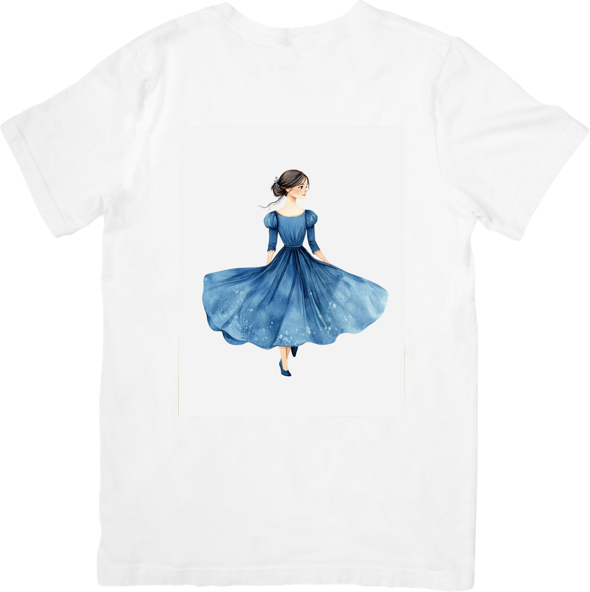 Blue Dress Dancer T-Shirt | Elegant Watercolor Ballerina Graphic Tee | Dance Lover Gift